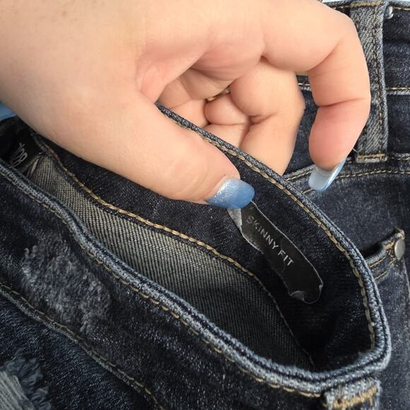 Judy Blue High Rise Skinny Fit Womens Jeans Size 7/28 Raw Hem Stretch JB88417 - Picture 5 of 5